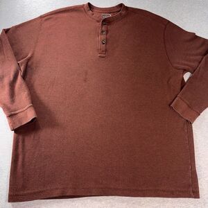C.E. Schmidt Workwear Men’s 2XL Brown Waffle Knit Henley Long Sleeve Tee